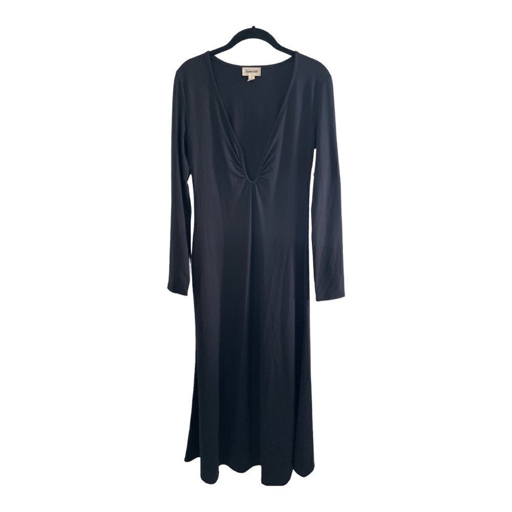 NWT Open Edit for Nordstrom Ruched U Cutout Long Sleeve Maxi Dress S - Picture 2 of 6